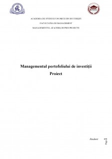 Managementul portofoliului de investiții - Pagina 1