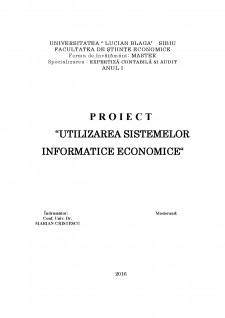 Utilizarea sistemelor informatice economice - Pagina 1