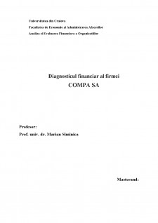 Diagnosticul financiar al firmei Compa SA - Pagina 1