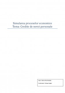 Simularea proceselor economice - Credite de nevoi personale - Pagina 1