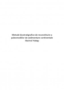 Metode biostratigrafice de reconstituire a paleomediilor de sedimentare continentale - Bazinul hateg - Pagina 1