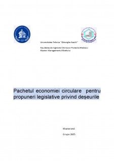 Pachetul economiei circulare pentru propuneri legislative privind deșeurile - Pagina 1