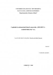 Capitalul și acționariatul Băncii Comerciale Moldova - Agroindbank S.A. - Pagina 1