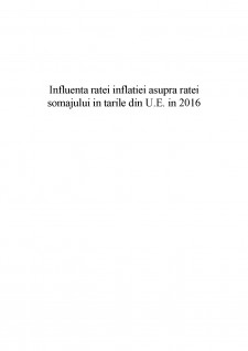 Influența ratei inflației asupra ratei șomajului în țările din Uniunea Europeană în 2016 - Pagina 1
