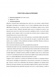 Structura schiței de program - Pagina 1