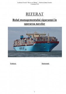 Rolul managementului siguranței în operarea navelor - Pagina 1