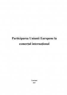 Participarea Uniunii Europene la comerțul internațional - Pagina 1