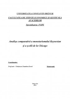 Analiza comparativă a monetarismului Keynesian și a școlii de la Chicago - Pagina 2