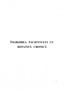 Îngrijirea pacientului cu hepatită cronică - Pagina 1