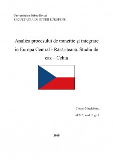 Analiza procesului de tranziție și integrare în Europa Central-Rasariteană - Studiu de caz Cehia - Pagina 1