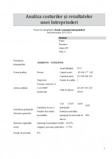 Analiza costurilor și rezultatelor unei întreprinderi - Otelinox - Pagina 1
