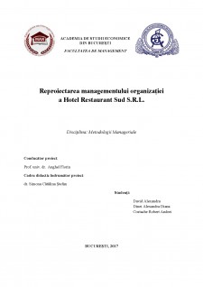 Reproiectarea managementului organizației a Hotel Restaurant Sud SRL - Pagina 1