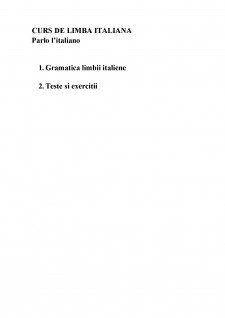 Curs limba italiană - Gramatică și teste - Pagina 1