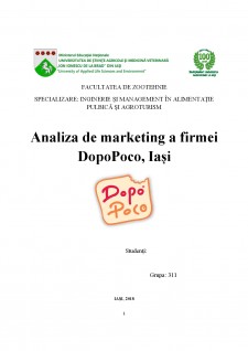 Analiza de marketing a firmei DopoPoco, Iași - Pagina 1