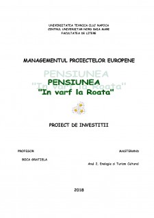 Finanțare pensiunea În vârf la Roată - Pagina 1