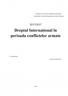 Dreptul Internațional în perioada conflictelor armate - Pagina 1