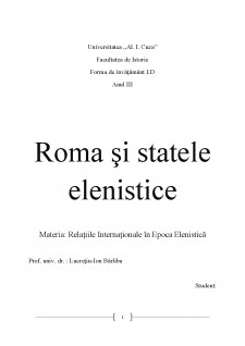 Roma și statele elenistice - Pagina 1