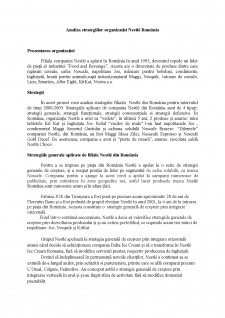 Analiza strategiilor organizației Nestle România - Pagina 1
