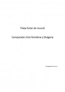 Piața muncii - Comparație între România și Bulgaria - Pagina 1