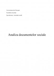 Analiza documentelor sociale - Pagina 1