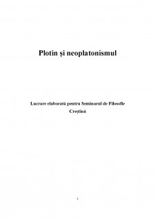 Plotin și neoplatonismul - Pagina 1
