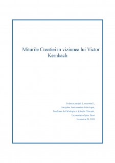 Miturile Creației în viziunea lui Victor Kernbach - Pagina 1