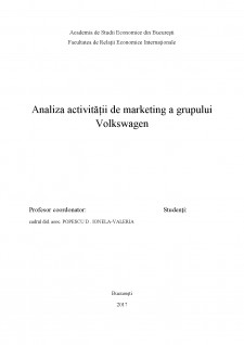 Analiza activității de marketing a grupului Volkswagen - Pagina 1
