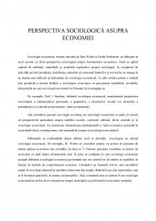 Perspectiva sociologică asupra economiei - Pagina 1