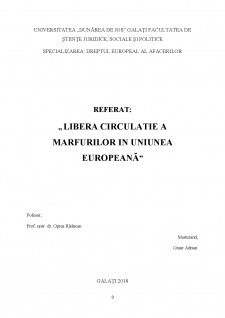 Libera circulatie a marfurilor în Uniunea Europeană - Pagina 1