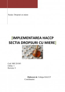 Implementarea HACCP secția dropsuri cu miere - Pagina 1