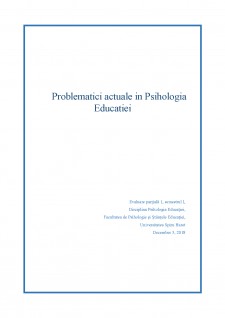 Problematici actuale în Psihologia Educației - Pagina 1