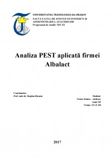 Analiza PEST aplicată firmei Albalact - Pagina 1