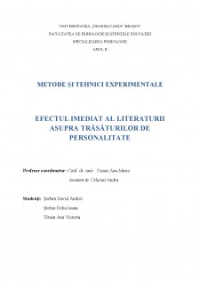 Efectul imediat al literaturii asupra trăsăturilor de personalitate - Pagina 1