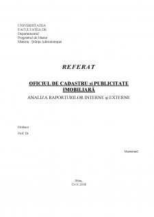 Oficiul de Cadastru și Publicitate Imobiliară - analiza raporturilor interne și externe - Pagina 1