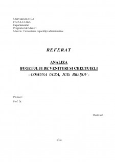 Analiza Bugetului de venituri și cheltuieli - Comuna Ucea, Județul Brașov - Pagina 1