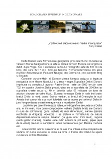 Ecologizarea turismului în Delta Dunării - Pagina 1