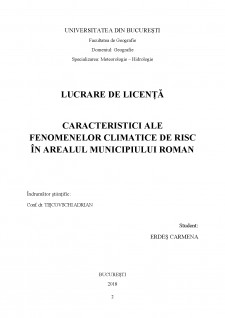 Caracteristici ale fenomenelor climatice de risc în arealul Municipiului Roman - Pagina 2