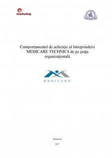 Comportamentul de achiziție al întreprinderii medicare technics de pe piața organizațională - Pagina 1