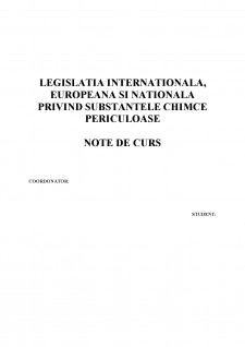 Legislația internațională, europeană și națională privind substanțele chimice periculoase - Pagina 1