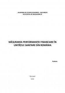 Măsurarea performanței financiare în sistemul sanitar din România - Pagina 1