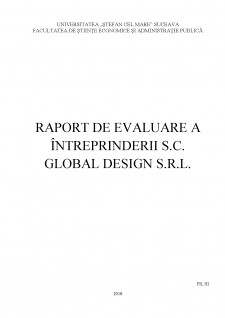 Raport de evaluare a întreprinderii SC Global Design SRL - Pagina 1