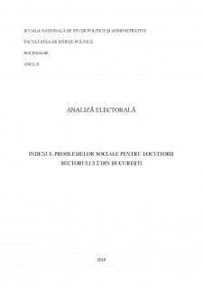 Indexul problemelor sociale pentru locuitorii sectorului 2 din București - Pagina 1