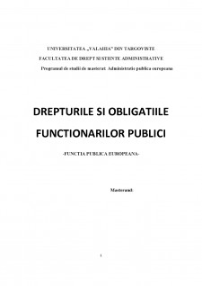 Drepturile și obligațiile funcționarilor publici - Pagina 1