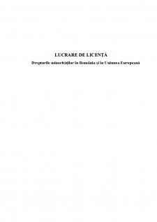 Drepturile minorităților în România și în Uniunea Europeană - Pagina 1