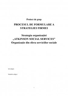 Strategia organizației Atkinson Social Services organizație din sfera serviciilor sociale - Pagina 1