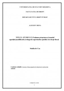 Noțiunea, structura și temeiul apariției, modificării și stingerii raporturilor juridice de drept fiscal - Pagina 1