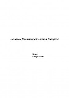 Resursele financiare ale Uniunii Europene - Pagina 1