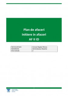 Plan de afaceri - Inițiere în afaceri - Pagina 1