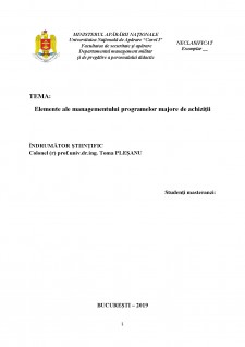 Elemente ale managementului programelor majore de achiziții - Pagina 1
