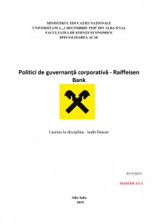 Politici de guvernanță corpotivă - Raiffeisen Bank - Pagina 1